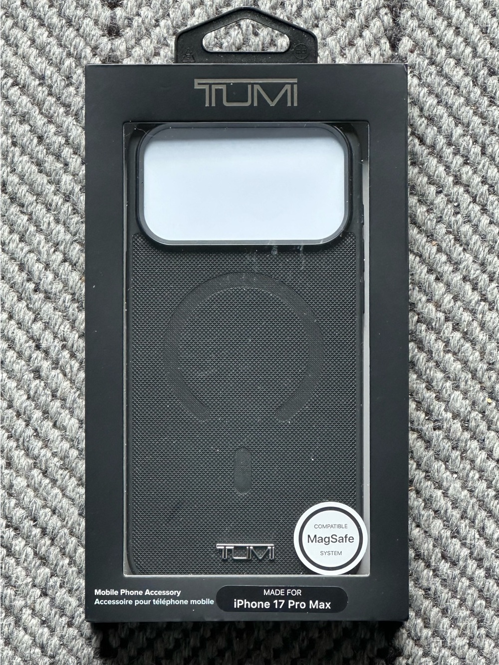 TUMI Black Textured MagSafe-Compatible Case for iPhone 17 Pro Max - New In Box